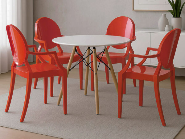 Conjunto 4 Cadeiras Design Valentina (Vermelho)