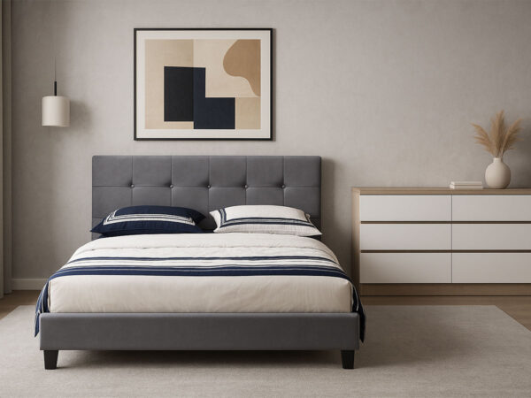 Cama de Casal Easy (Cinza)(195 x 160 cm)
