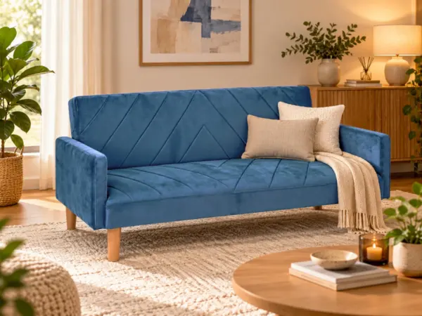 Sofá-Cama Cosmos 3 Lugares - Azul - 182 x 36 x 102 cm