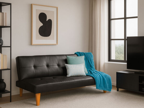 Sofa Cama 3 Lugares, Tristar (Preto)