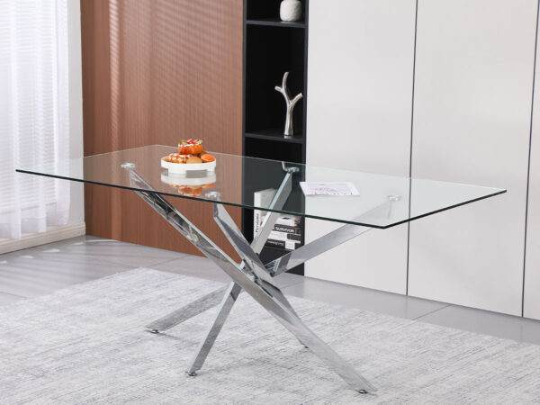 Mesa Sala de Jantar, Castle (Tampo em Vidro)