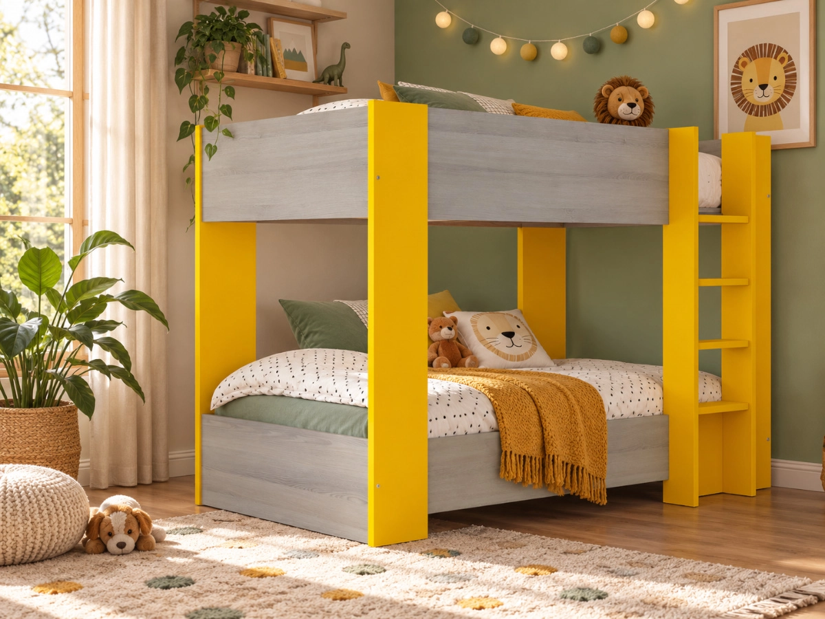 Beliche Milly (190x90 cm)(Cinza, Amarelo)