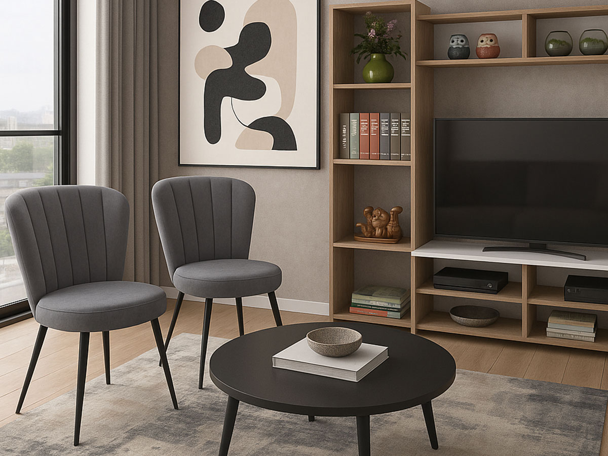 Conjunto 4 Cadeiras de Sala, Flower (Cinza) - Image 2