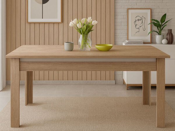 Mesa Sala de Jantar, Praga (Carvalho Claro, Branco)