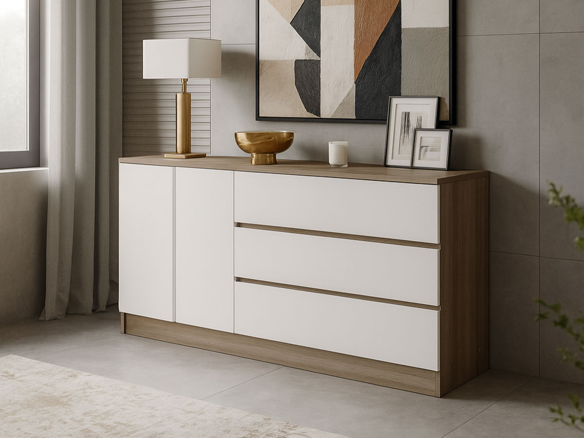 Aparador Nexum (Branco, Carvalho Claro)