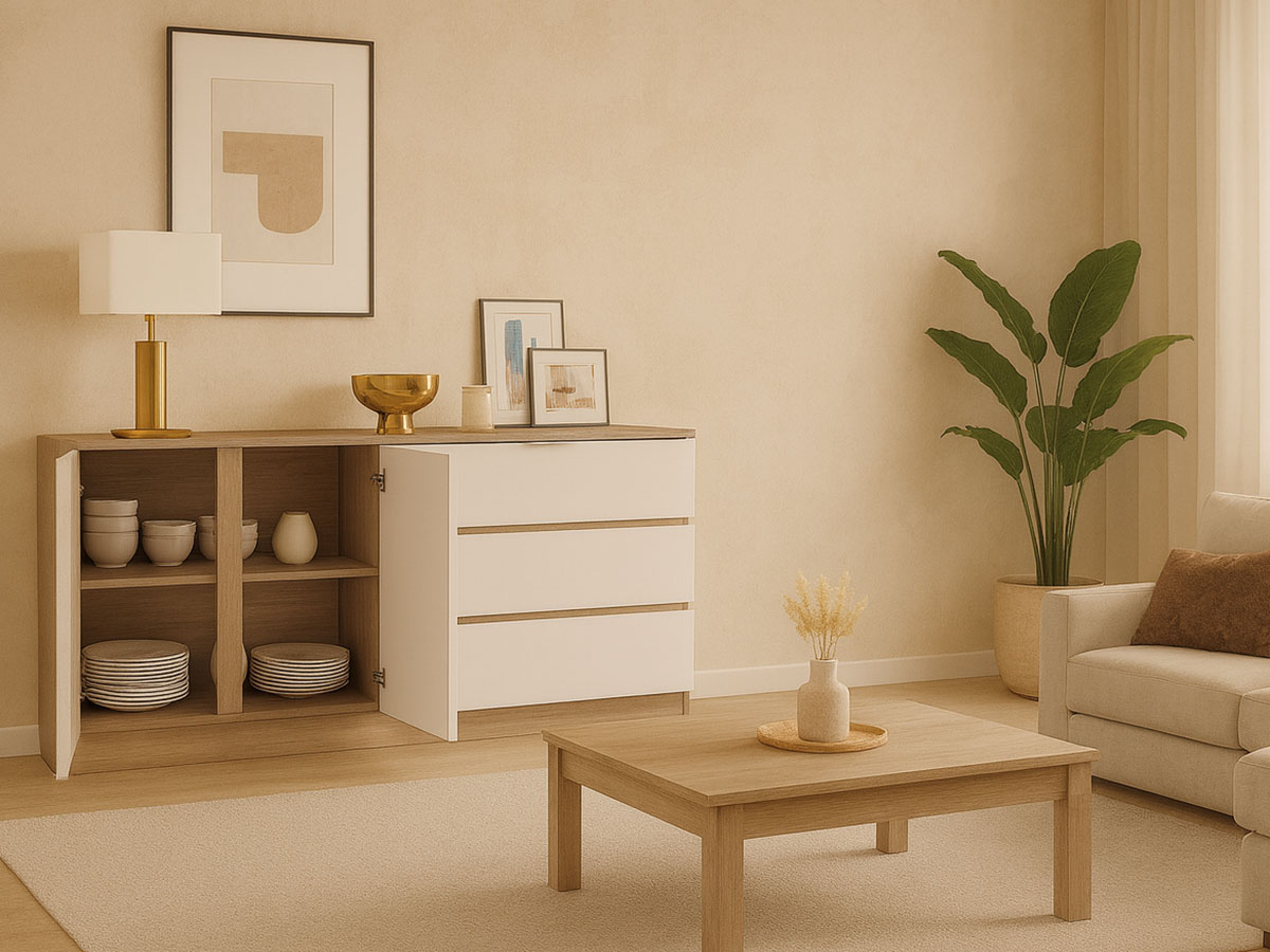 Aparador Nexum (Branco, Carvalho Claro) - Image 2