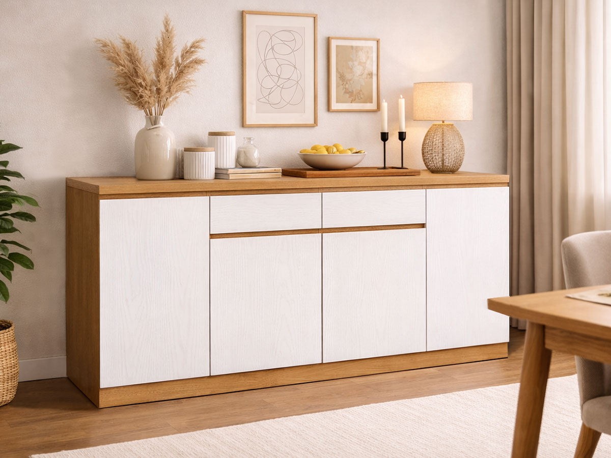 Aparador Zurich (Carvalho Claro, Branco)