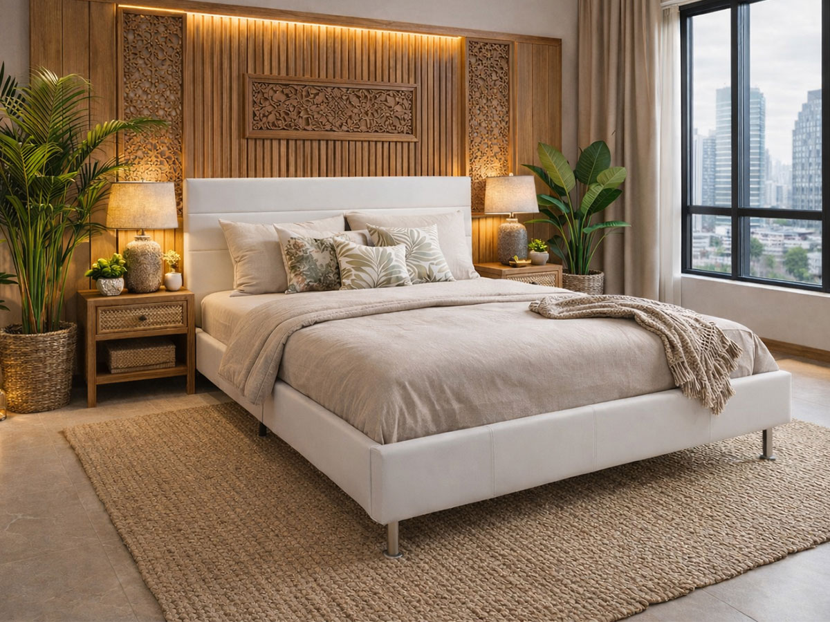 Cama de Casal Star (Branco)(190x140 cm)