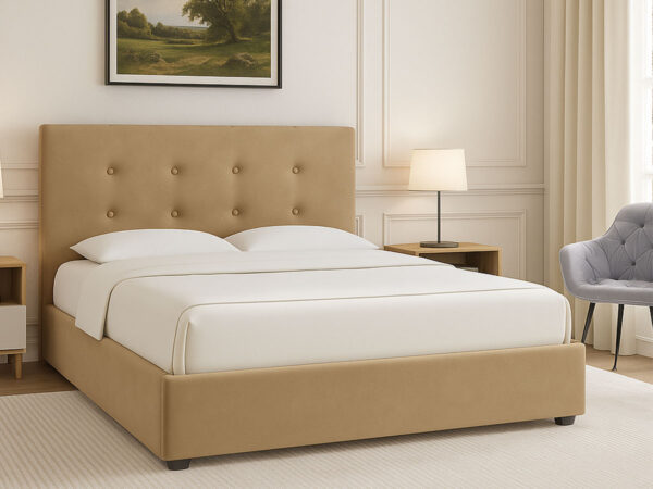 Cama de Casal River, Estrado Elevatório (Bege)(200x160 cm)