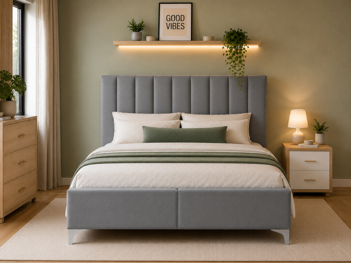 Cama de Casal Classic (Cinza)(200x180 cm) - Image 2