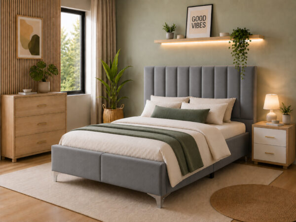 Cama de Casal Classic (Cinza)(200x180 cm)
