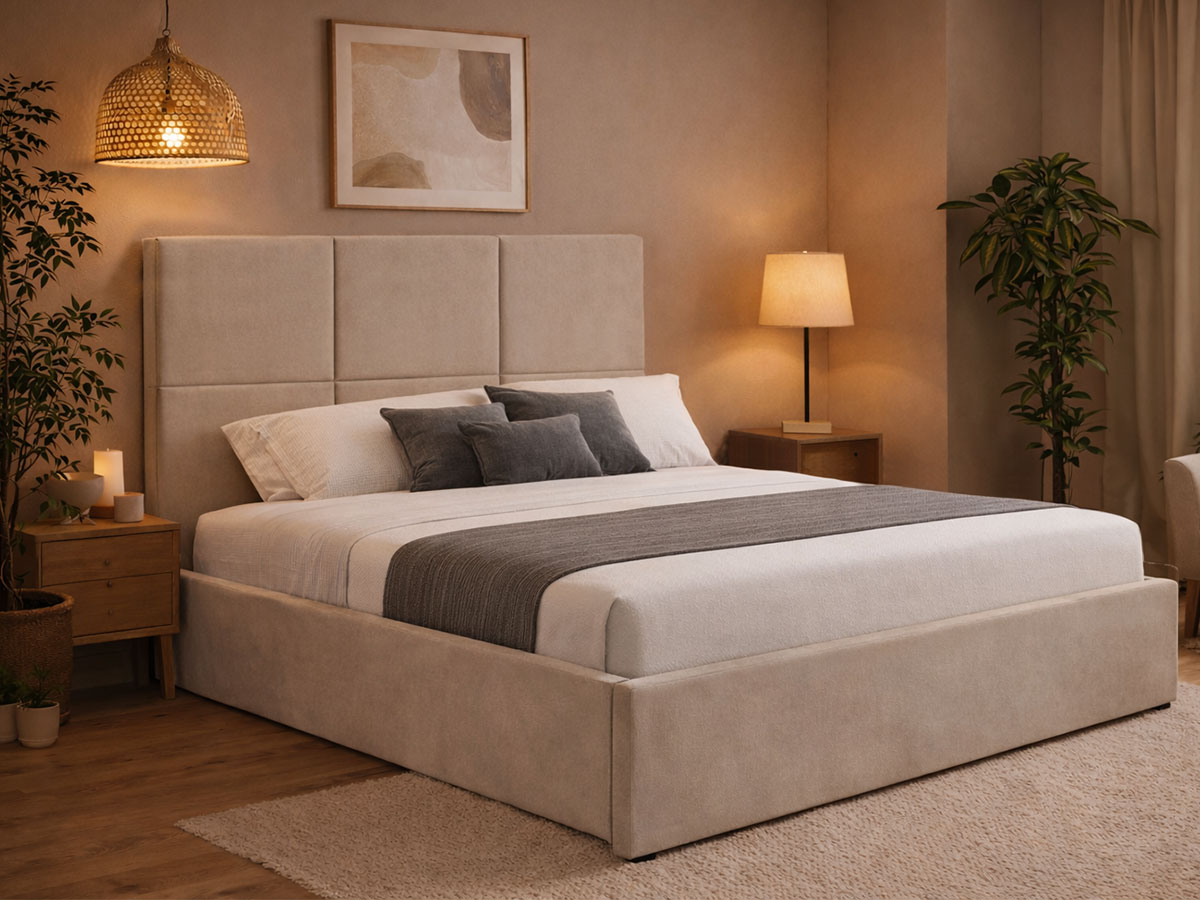 Cama de Casal Elegance, Estrado Elevatório (Bege)(200x160 cm) - Image 2