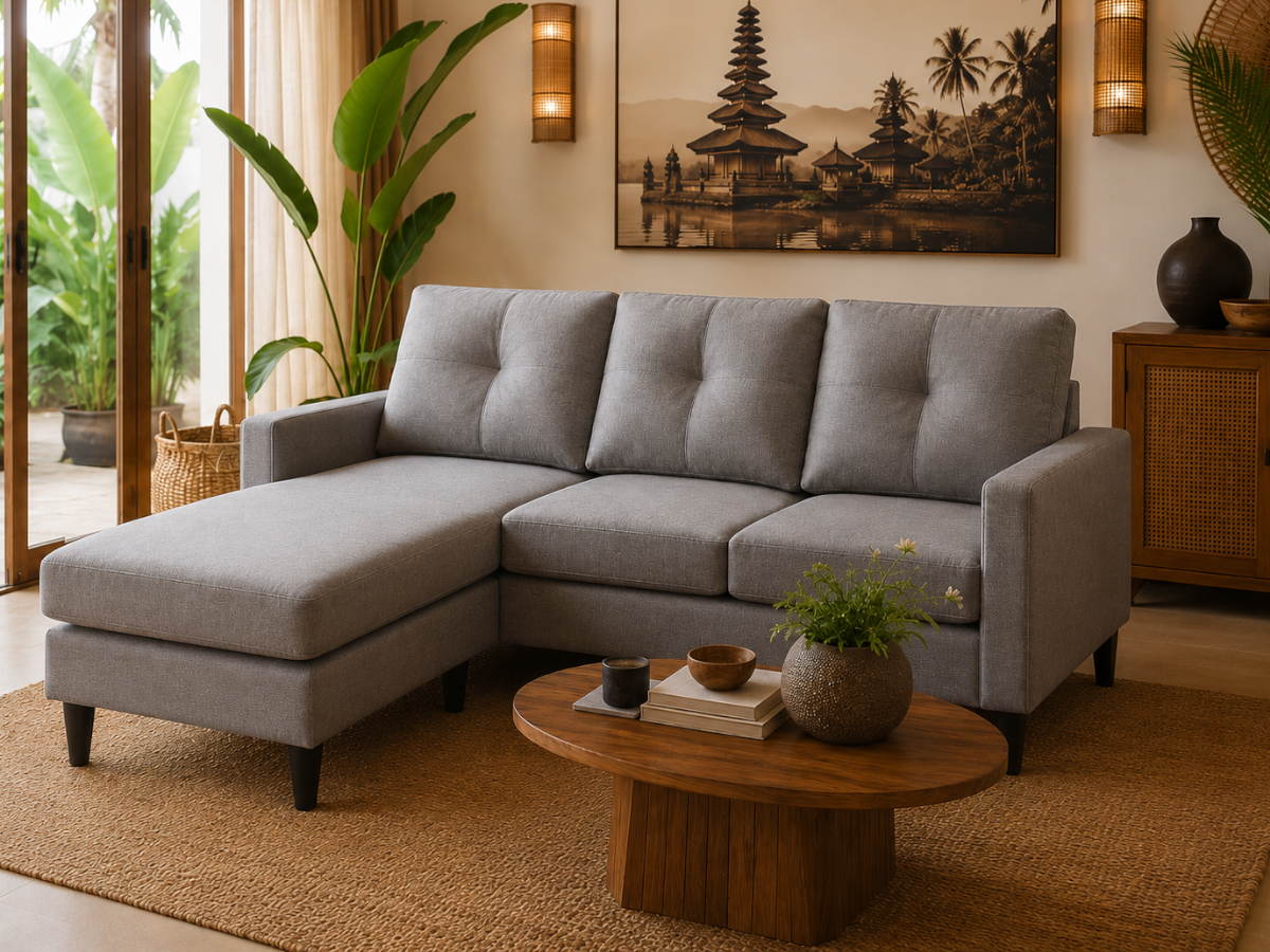 Sofá com Chaise Inter (Cinza Claro) - Image 3