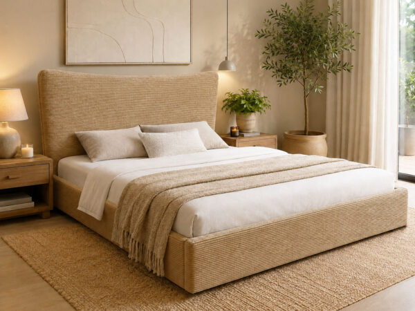 Cama de Casal Dance, Estrado Elevatório (Bege)(200x180 cm)