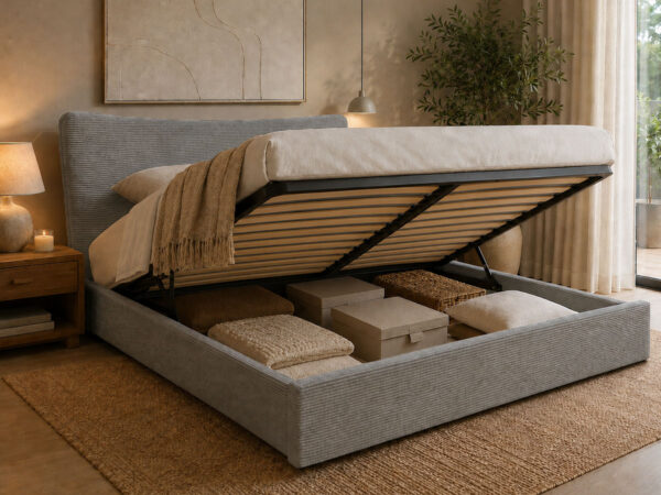 Cama de Casal Dance, Estrado Elevatório (Cinza)(190x140 cm)