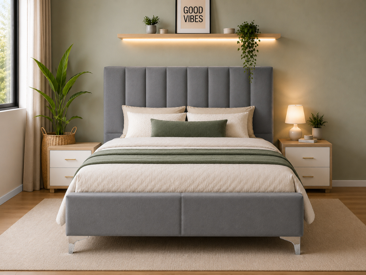 Cama de Casal Classic (Cinza)(200x160 cm) - Image 2