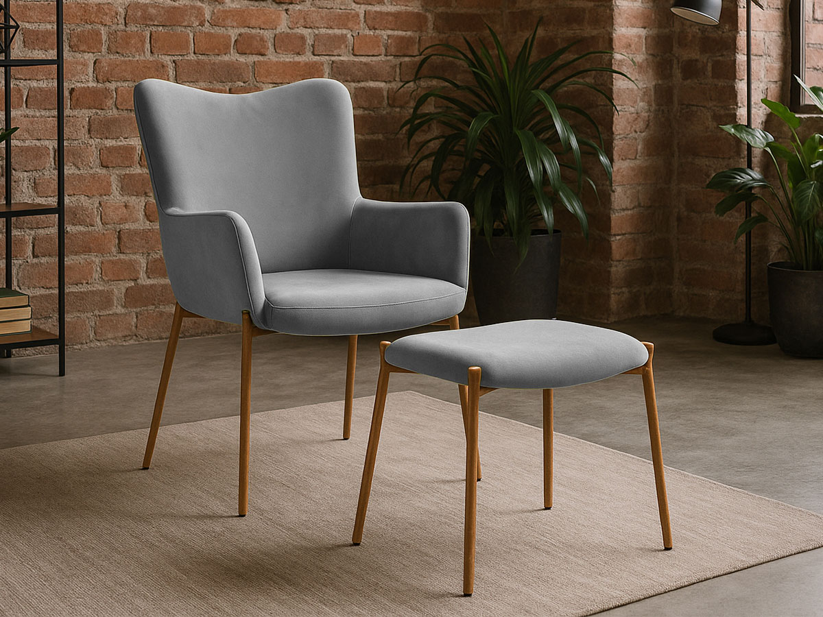 Cadeirão Confort com Apoio de Pés (Cinza) - Image 2