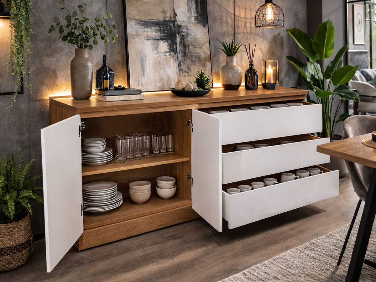 Aparador Nexum (Carvalho Claro, Branco) - Image 4