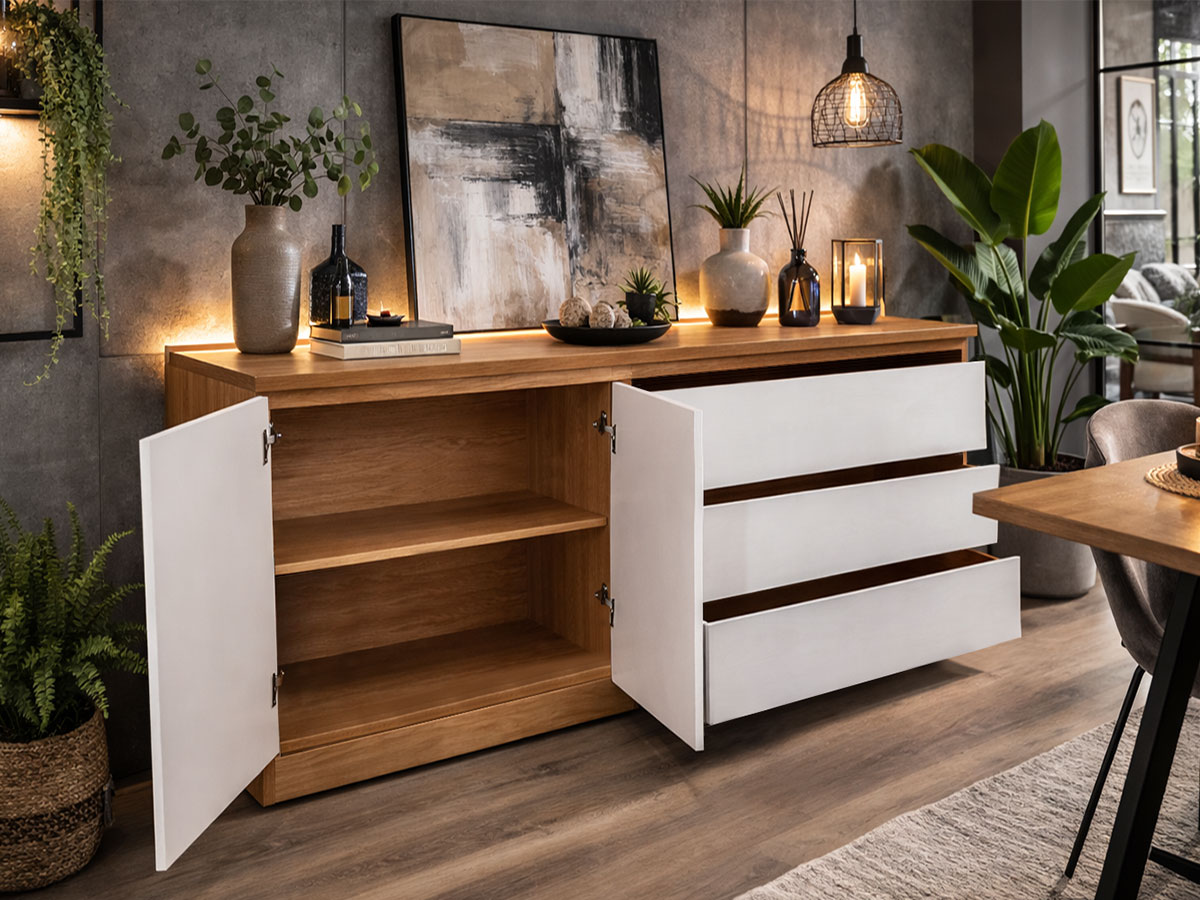 Aparador Nexum (Carvalho Claro, Branco) - Image 2