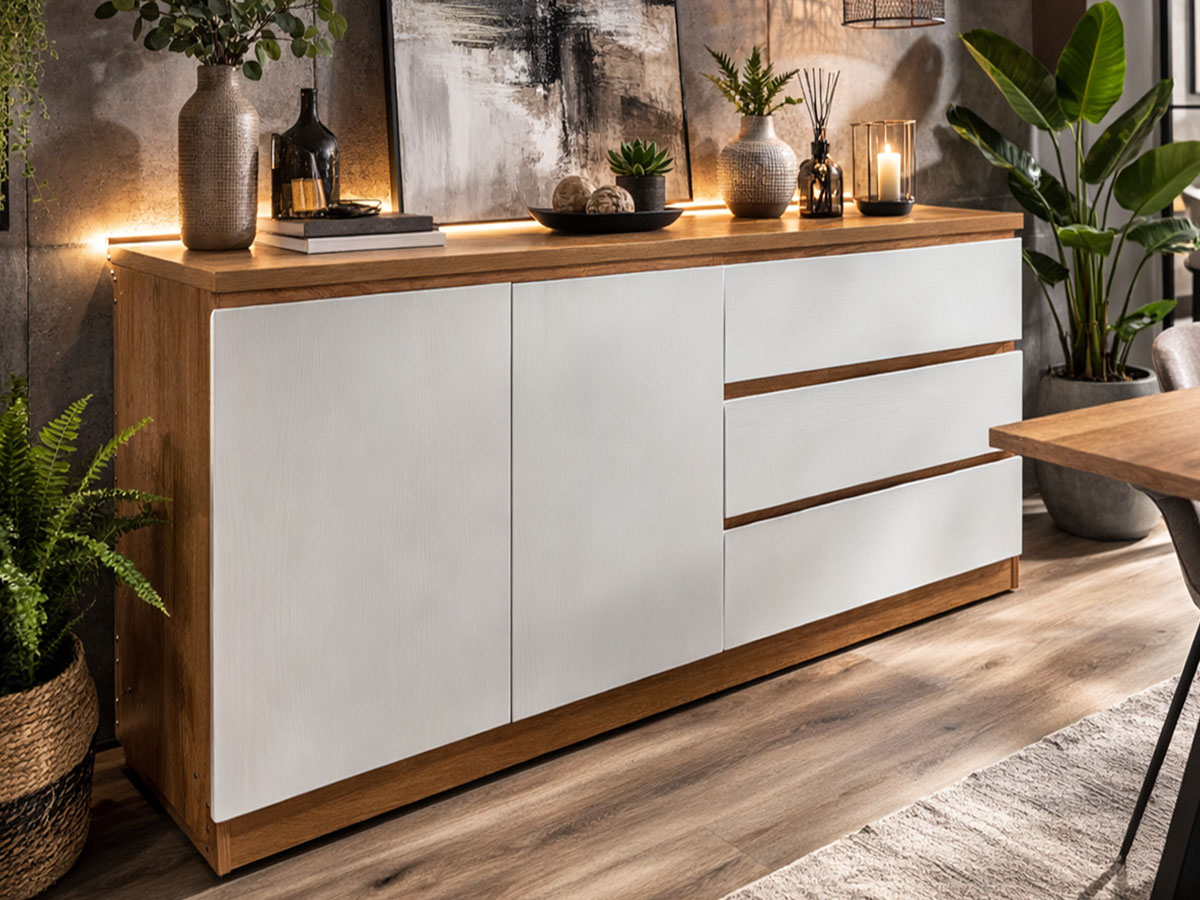 Aparador Nexum (Carvalho Claro, Branco) - Image 3