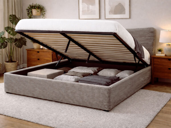 Cama de Casal Dance, Estrado Elevatório (Cinza)(190x140 cm)