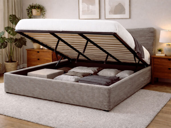 Cama de Casal Dance, Estrado Elevatório (Cinza)(200x180 cm)