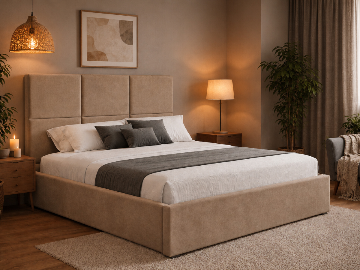 Cama de Casal Elegance, Estrado Elevatório (Camel)(200x180 cm) - Image 3