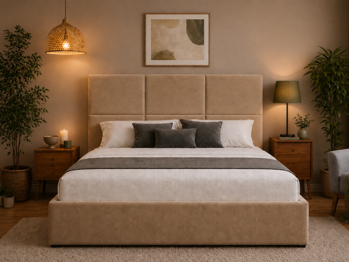Cama de Casal Elegance, Estrado Elevatório (Camel)(200x180 cm) - Image 2