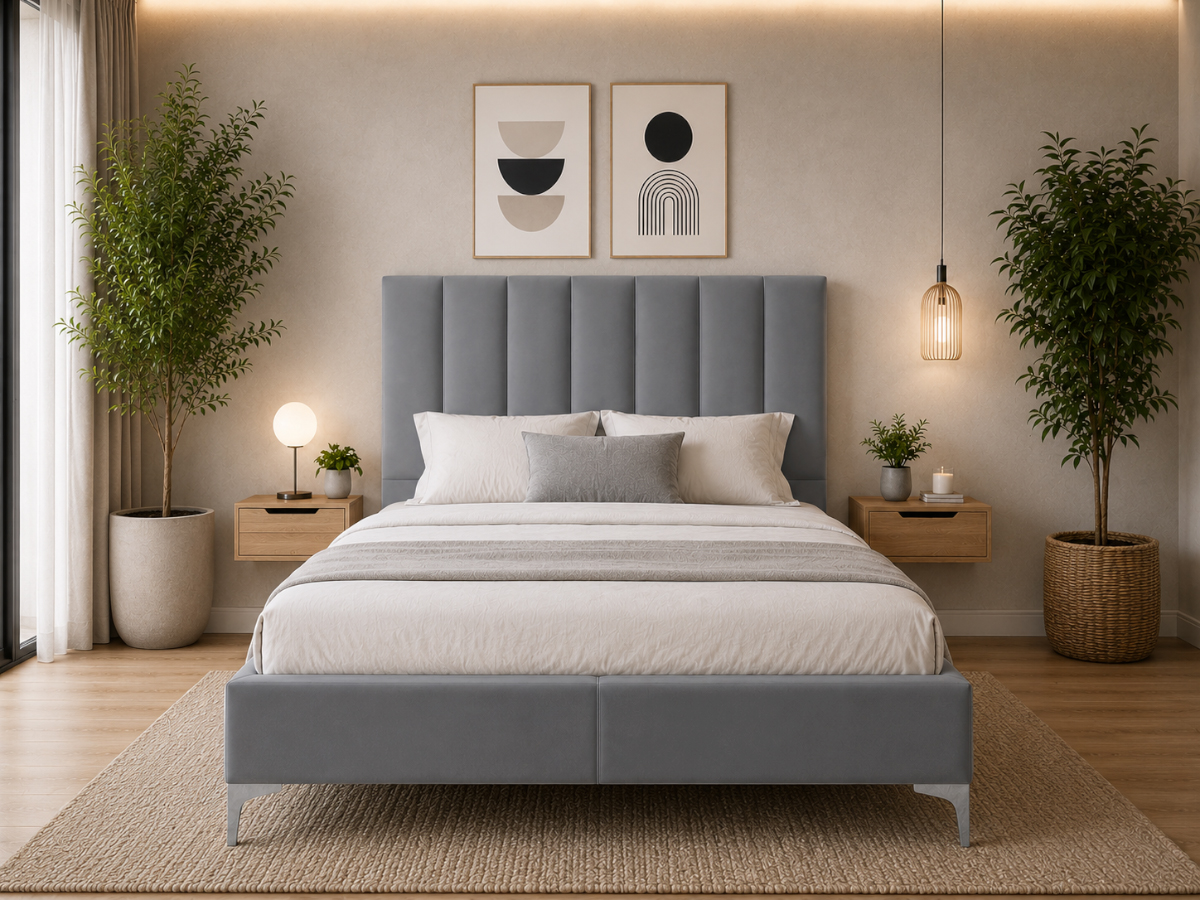 Cama de Casal Classic (Cinza)(190x140 cm) - Image 2