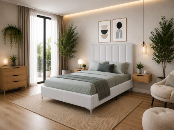 Cama de Casal Classic (Branco)(190x140 cm)