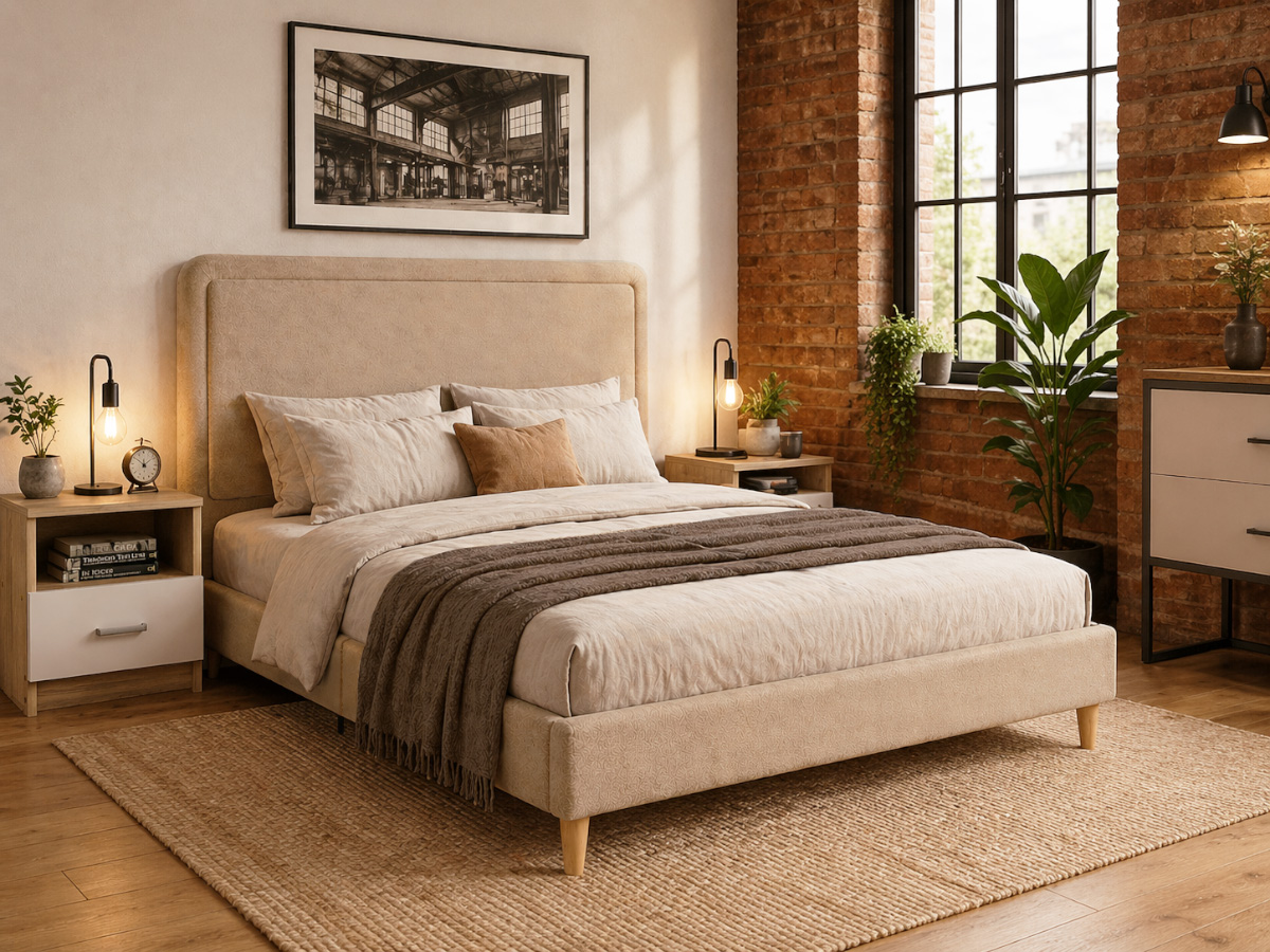 Cama de Casal Shine (Bege)(200x160 cm) - Image 3